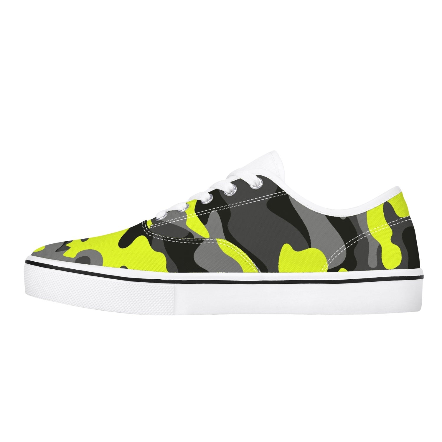 Camo Skate Shoes | Yellow, Black, and Gray Camouflage