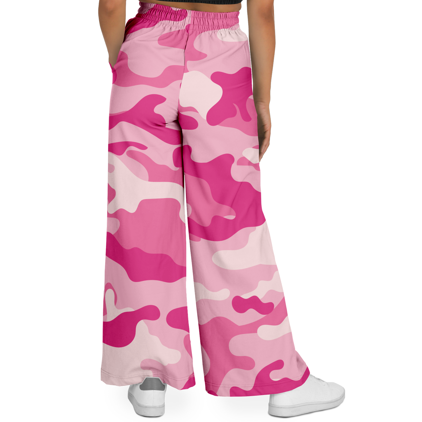 Camo Wide Leg Pants | Lavender Pink Camouflage