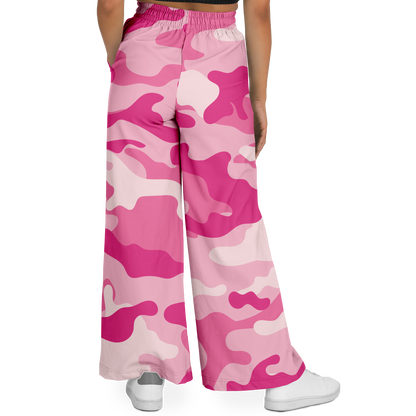 Camo Wide Leg Pants | Lavender Pink Camouflage