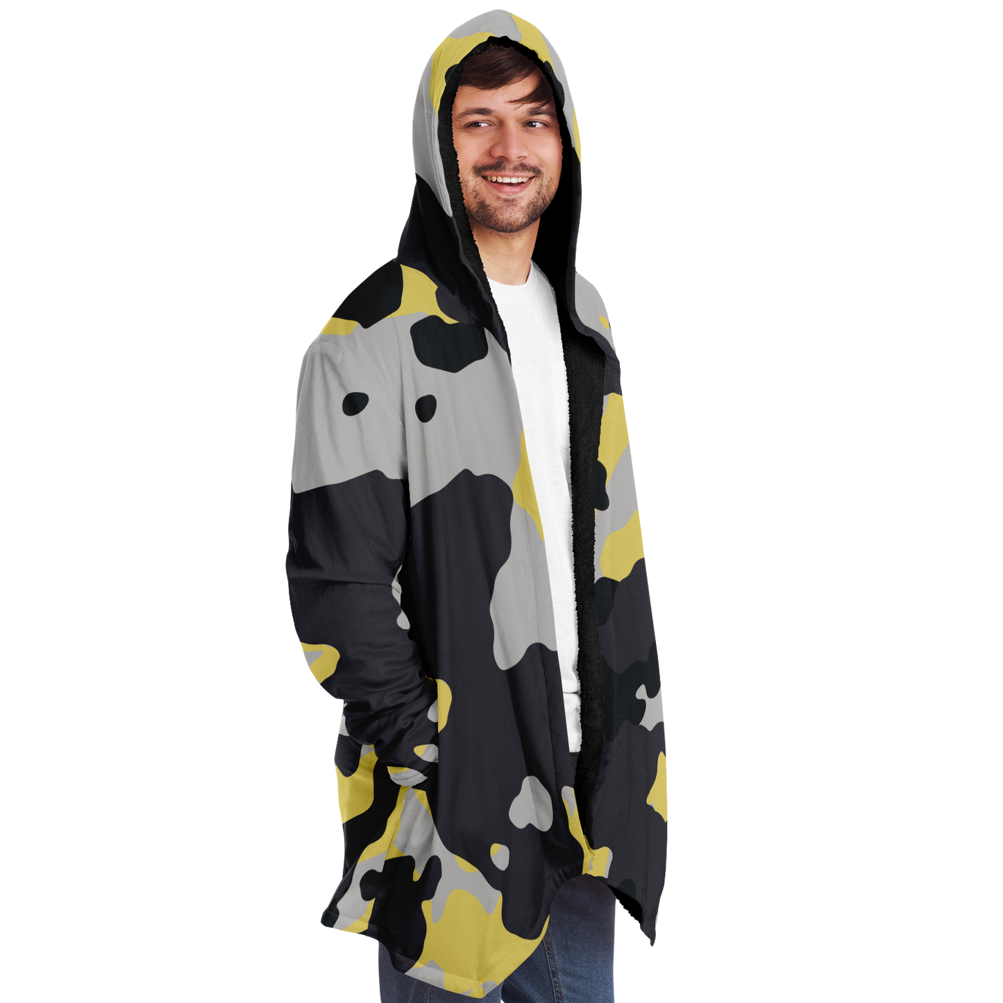 Camo Cloak | Yellow, Black & Silver Camouflage | Microfleece