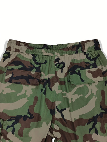 Men's Camo Cargo Pants | Street Style Drawstring Waist