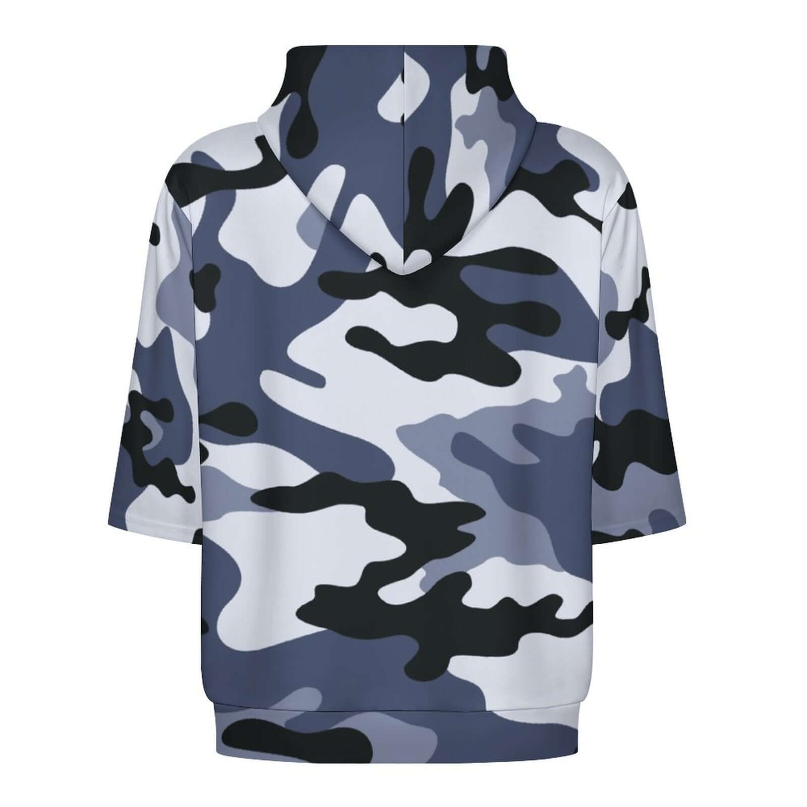 Short Sleeve Hoodie | Light Blue Camouflage