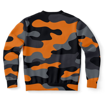 Camo Sweatshirt | Unisex | Orange, Black & Gray