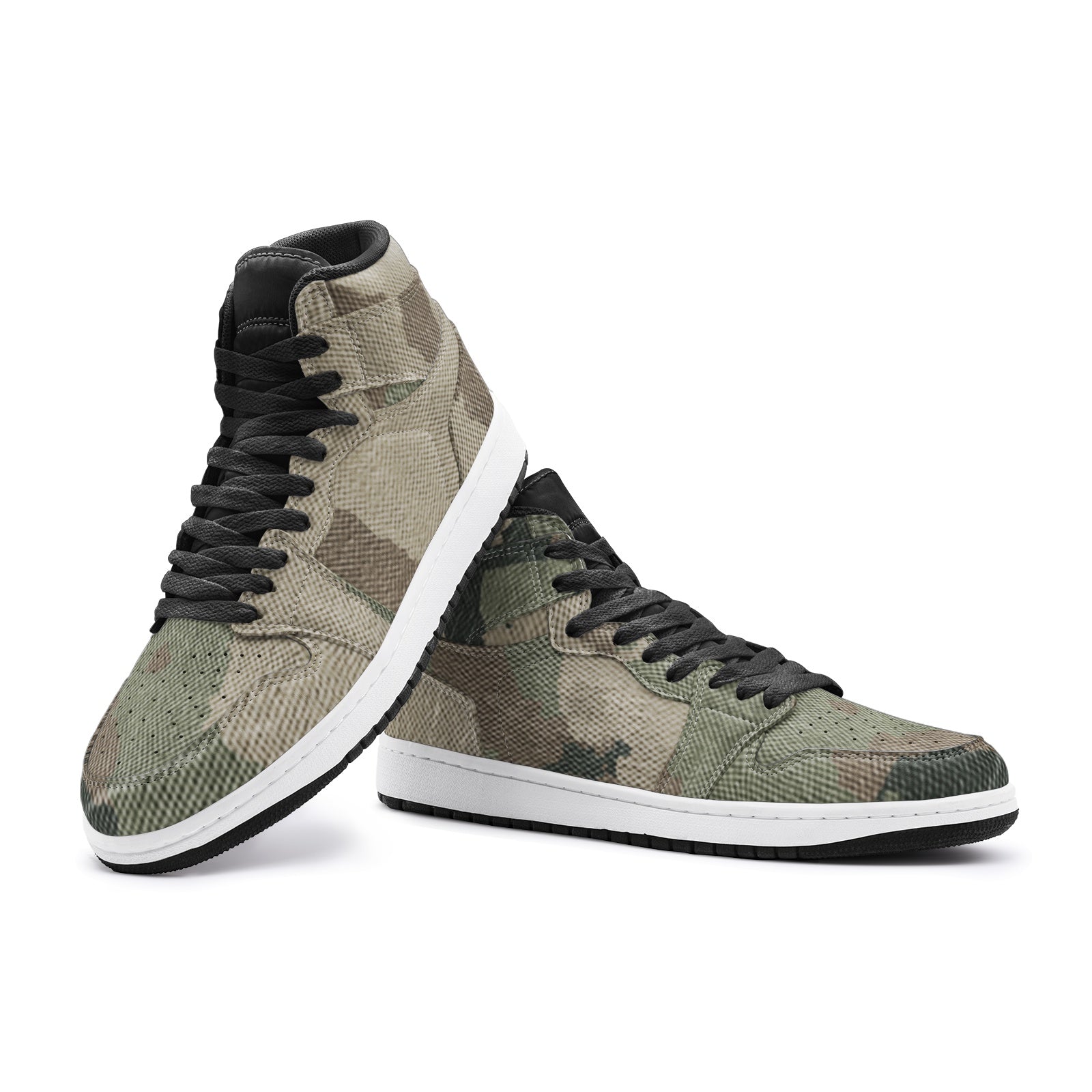 Camo Sneakers | High-Top | Dirty Brown Camouflage