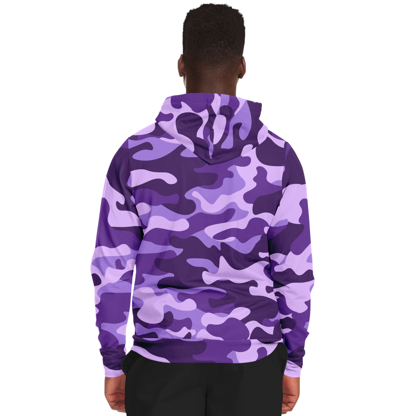 Zip-Up Hoodie | Purple, Blue, and Mauve Camouflage