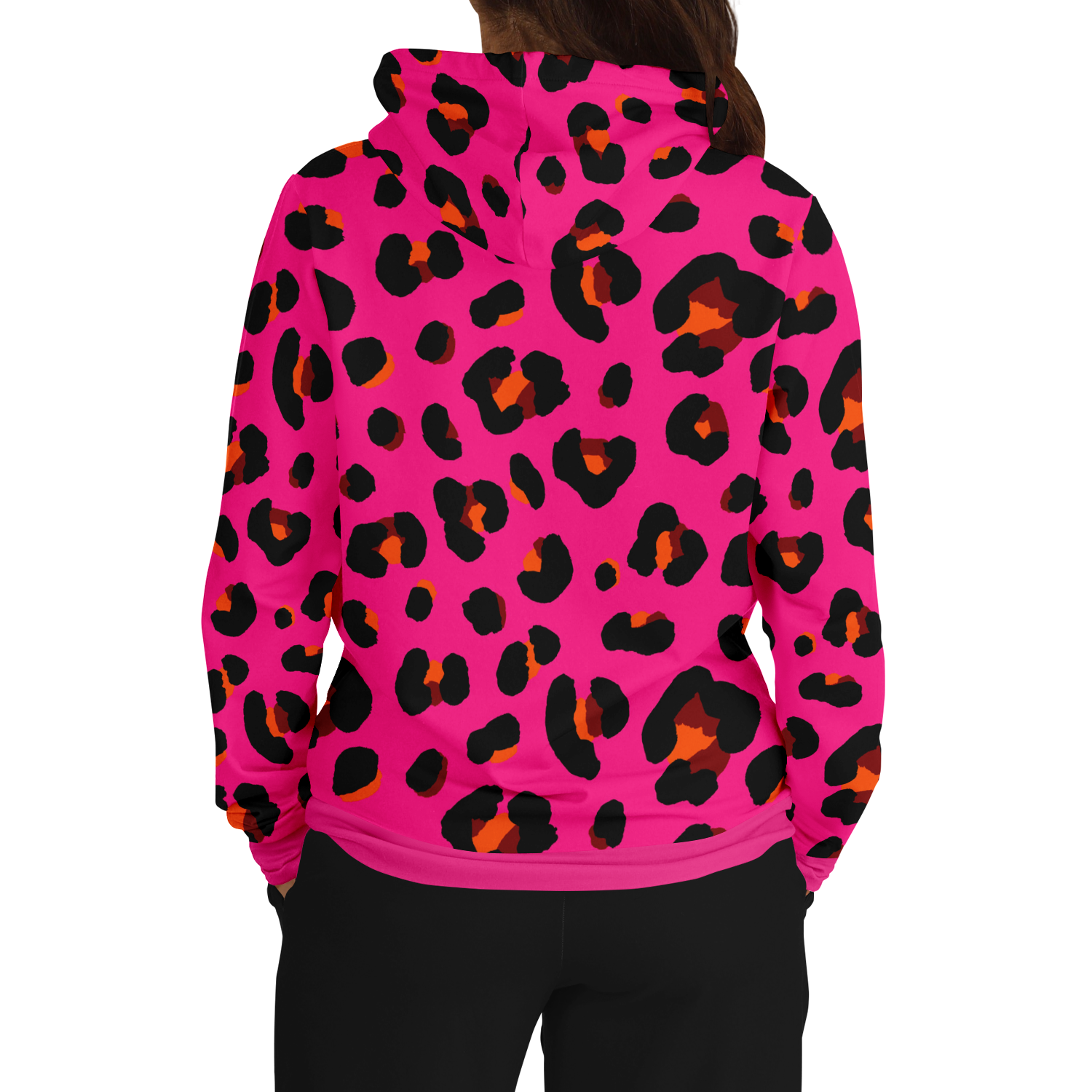 Leopard Hoodie | Cerise Pink, Orange and Black