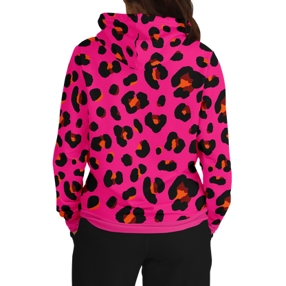 Leopard Hoodie | Cerise Pink, Orange and Black