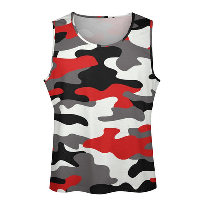 Camo Tank Top | Red, Black & White Camouflage