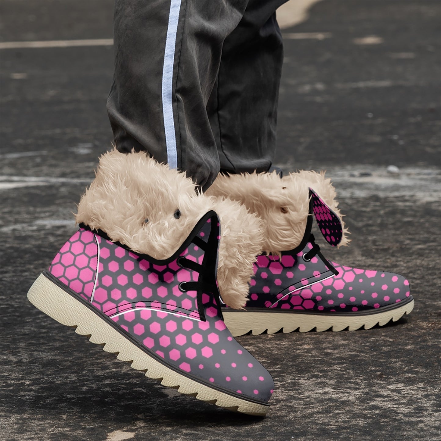 Camo Boots | Digital Pink Cotton-Pad Fur Lining