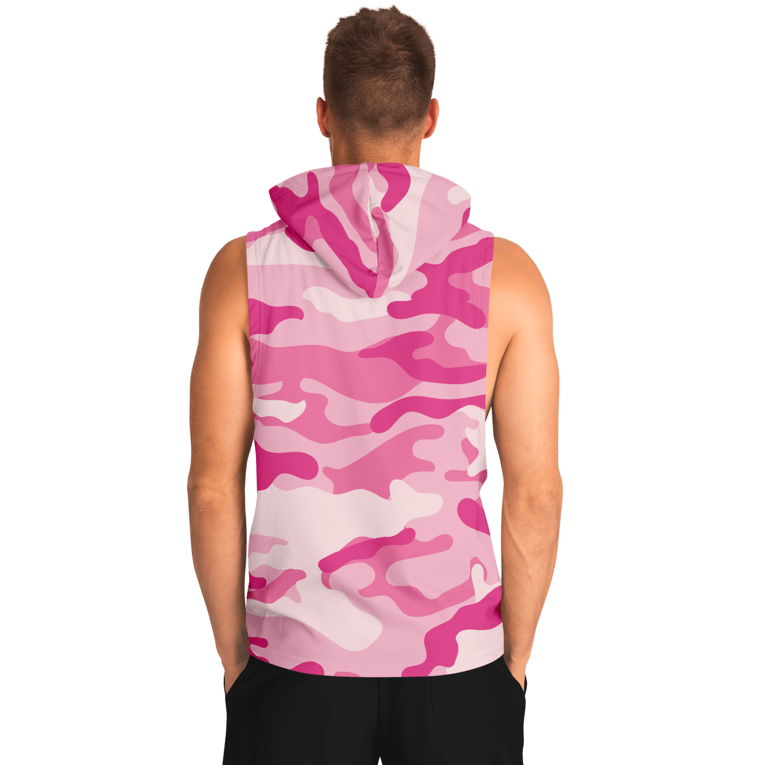 Sleeveless Hoodie | Lavender Pink Camouflage