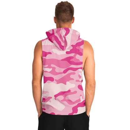 Sleeveless Hoodie | Lavender Pink Camouflage