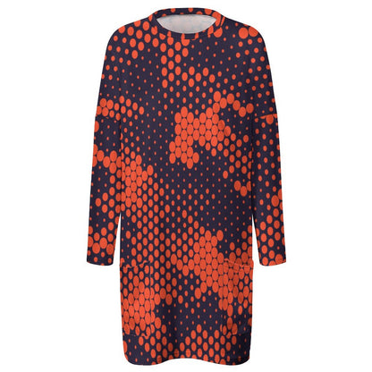 Camo Shirt | Loose Fit Long Sleeves | Orange & Blue Digital