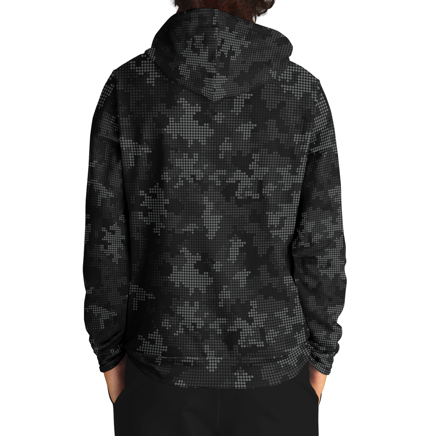 Black Camo Hoodie | Stylish Pixel Camouflage