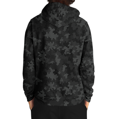 Black Camo Hoodie | Stylish Pixel Camouflage