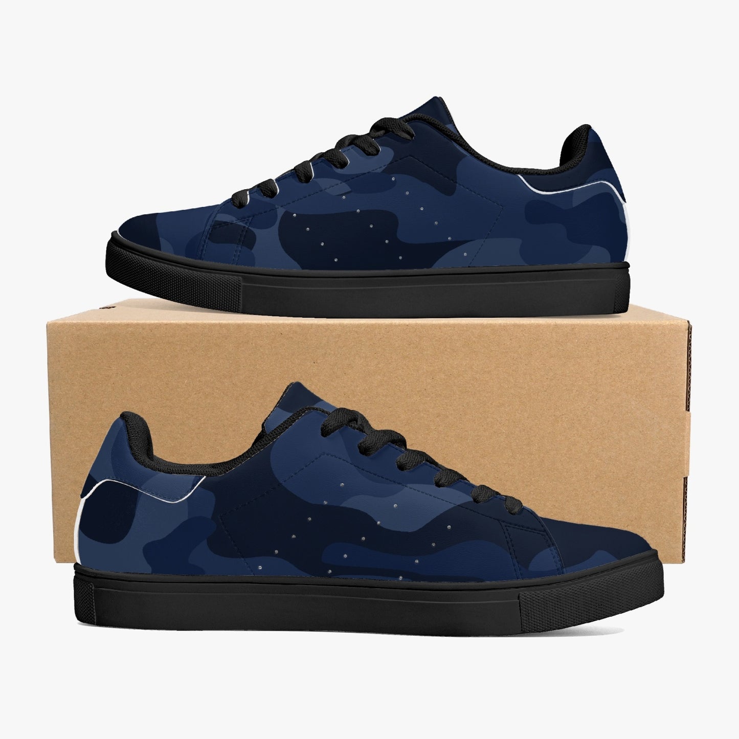 Camo Sneakers | Classic Low-Top Leather | Deep Blue