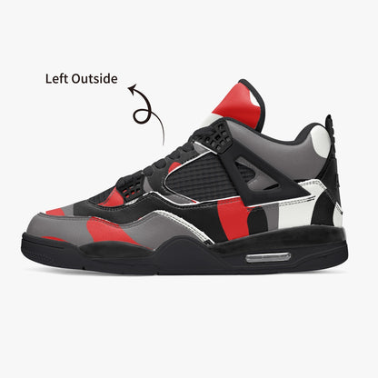 Camo Jordans AJ4 | Red, Black and White Camouflage