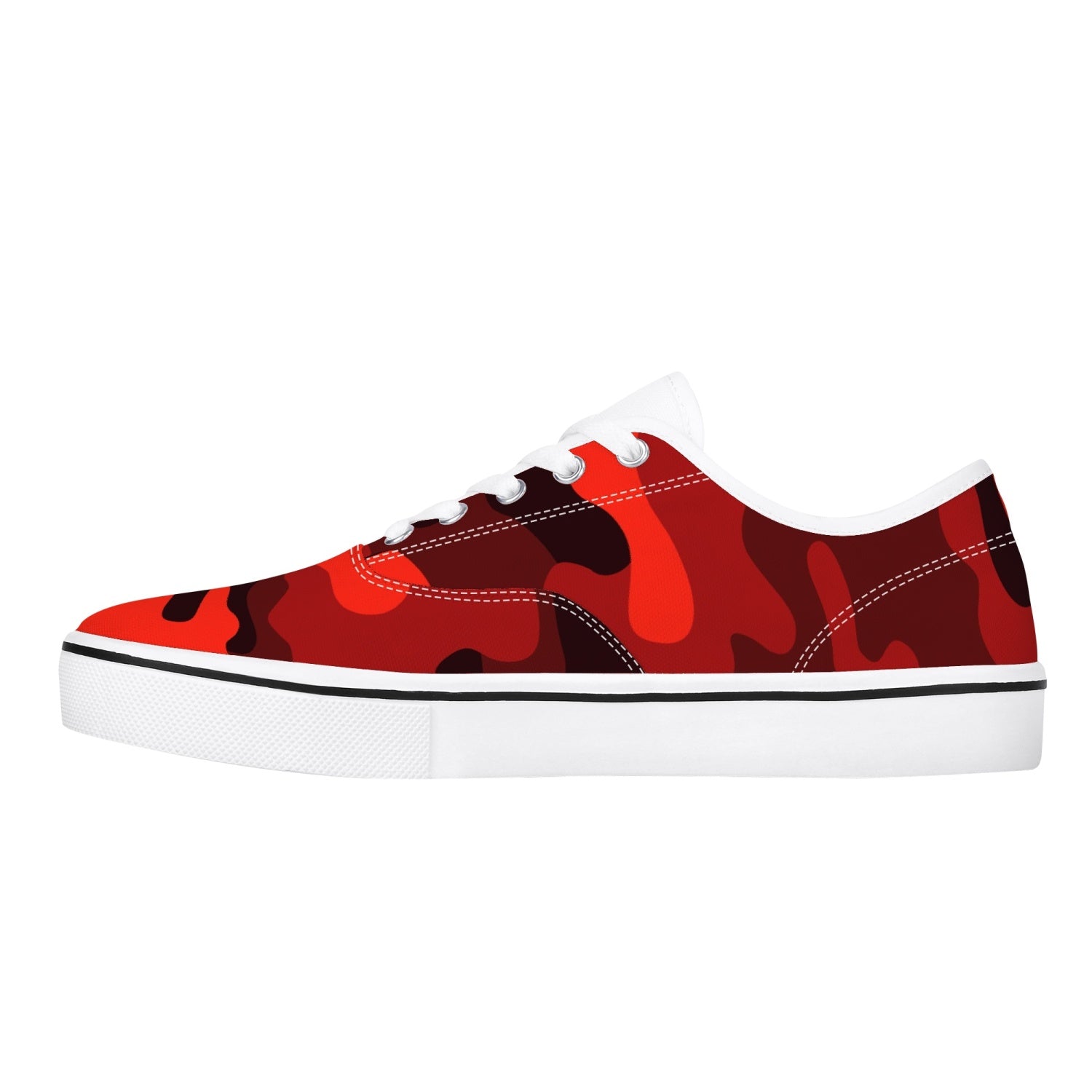 Camo Skate Shoes | Scarlet Red & Black Camouflage