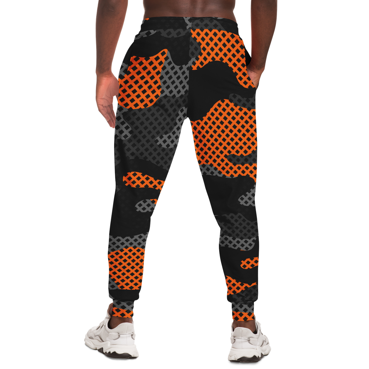 Camo Sweatpants | Unisex | Black & Orange Pixel Pattern