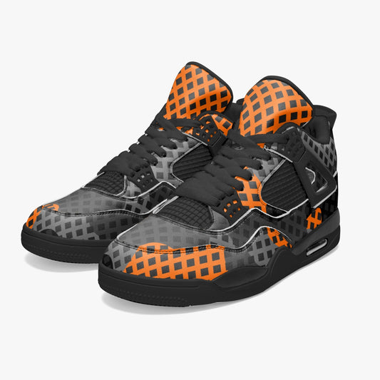 Camo Jordans AJ4 | Orange & Black Pixel Camouflage