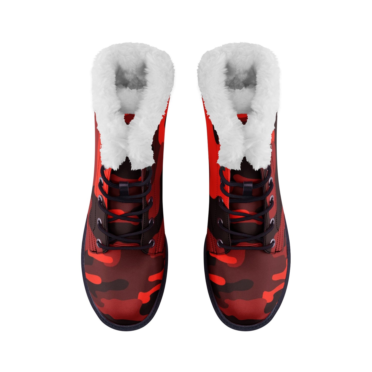 Snow Camo Boots | Scarlet Red and Black Camouflage