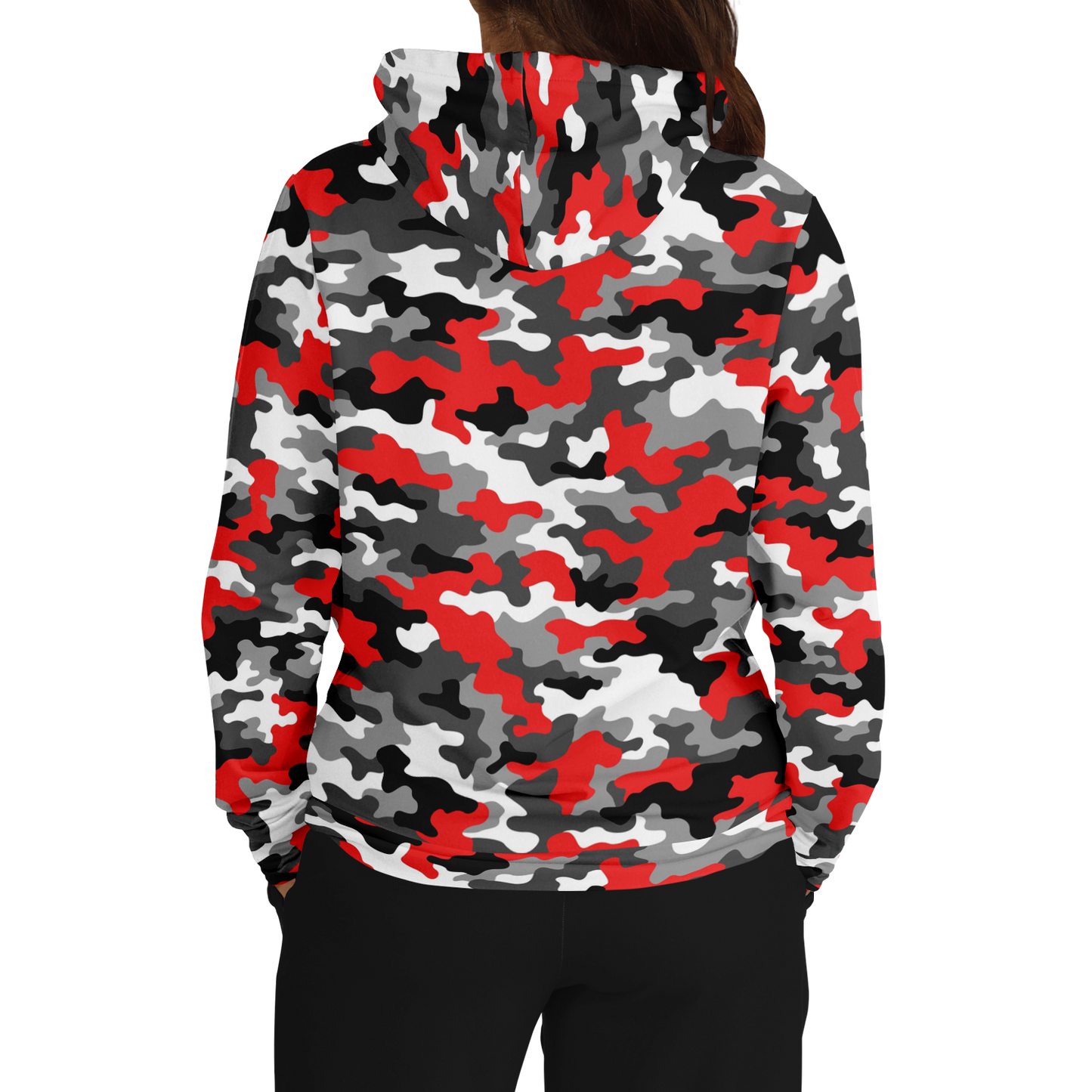 Red Camo Hoodie | Gray, Black, and White Mixed Camouflage