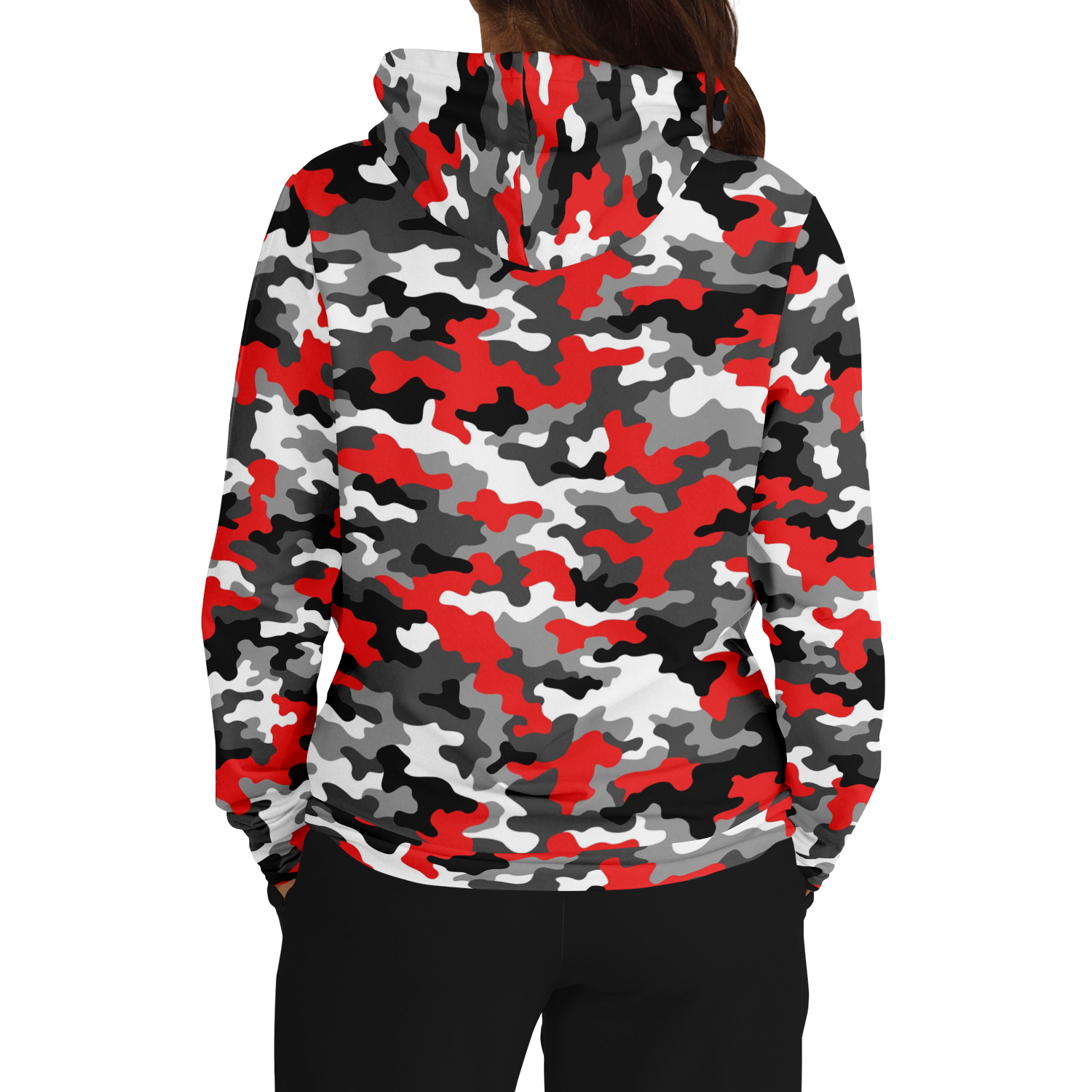 Red Camo Hoodie | Gray, Black, and White Mixed Camouflage