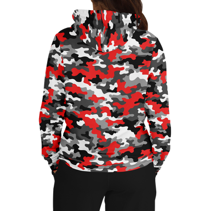 Red Camo Hoodie | Gray, Black, and White Mixed Camouflage