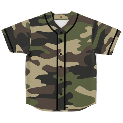 Camo Baseball Jersey | Classic Green Camouflage