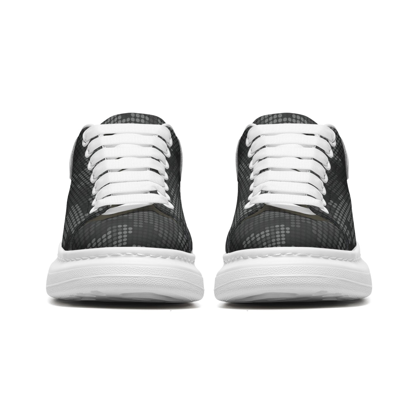 Oversized McQueen Sneakers | Stylish Black Pixel Camouflage