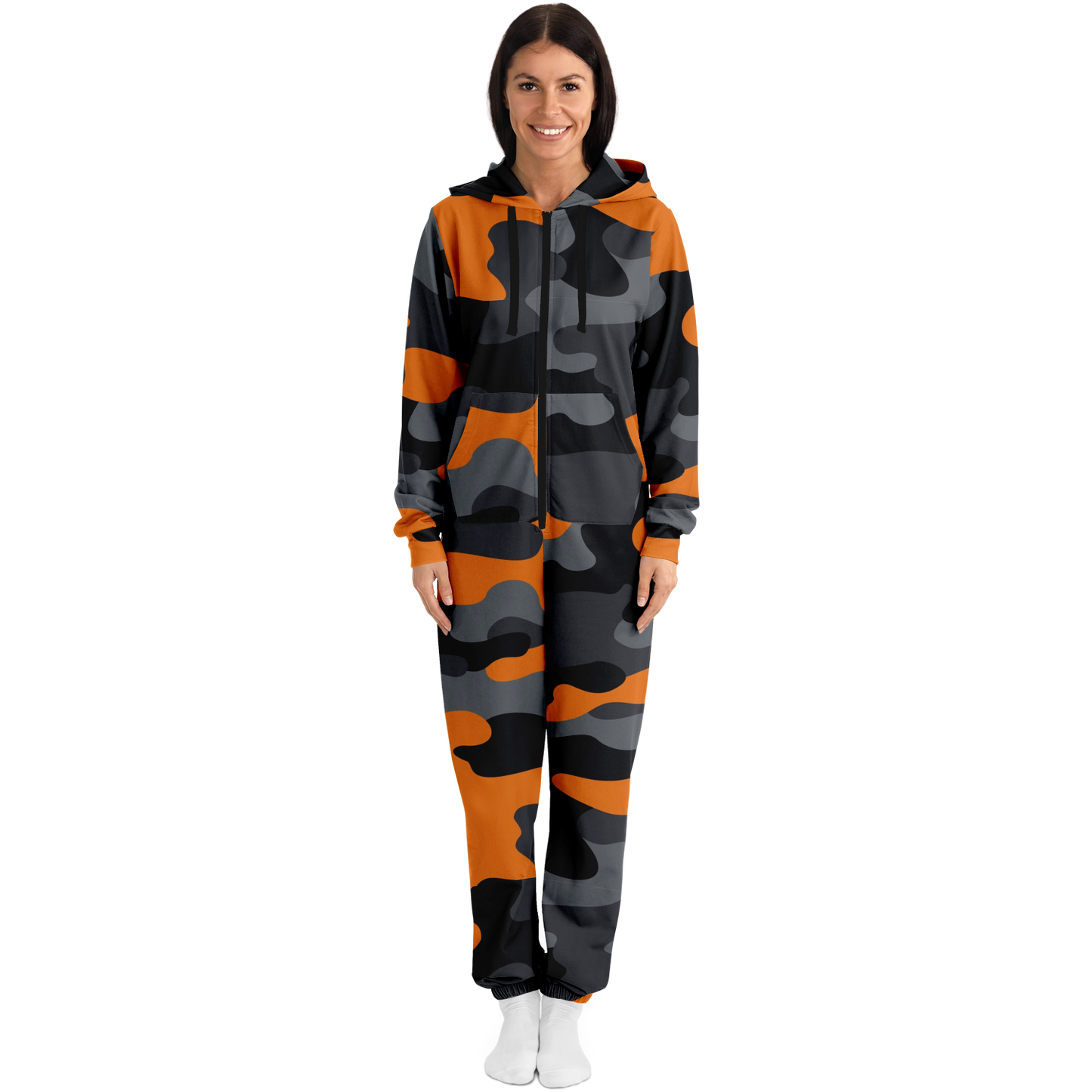 Camo Onesie | Orange, Black and Gray Camouflage