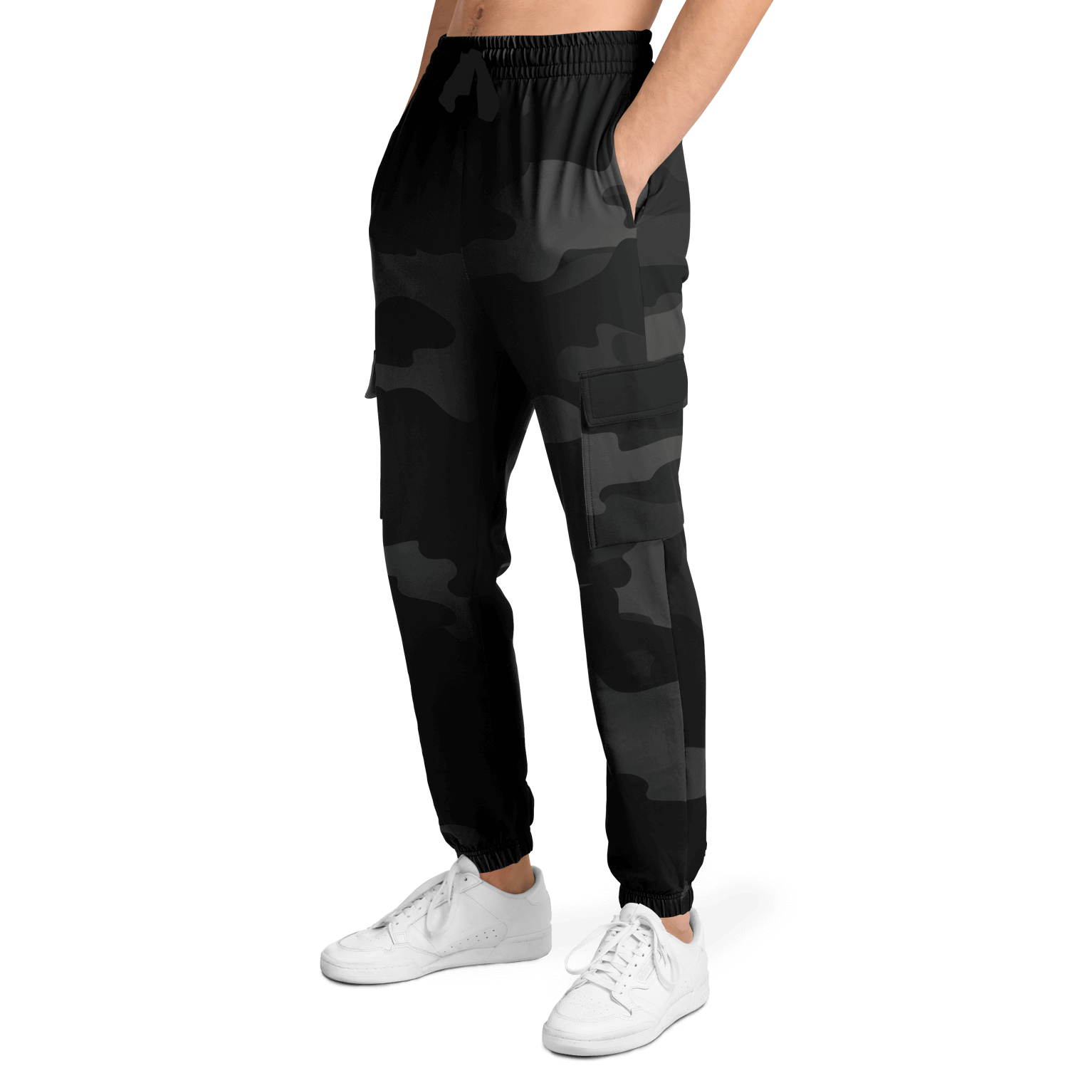 Camo Cargo Pants | Unisex | Black Camouflage