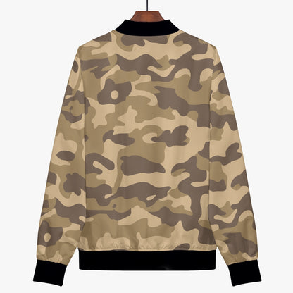 Women's Camo Bomber Jacket | Khaki Camouflage