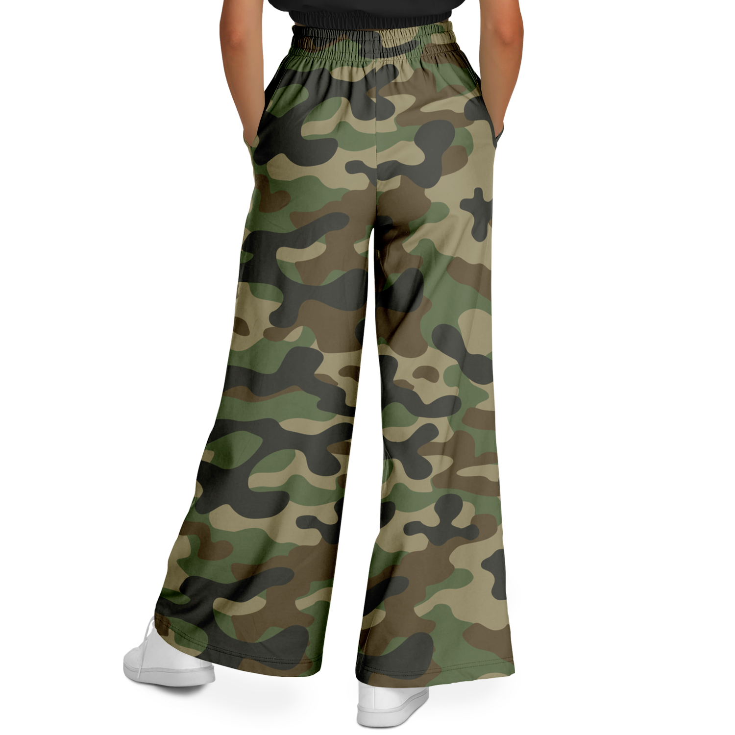 Camo Wide Leg Pants | Classic Green