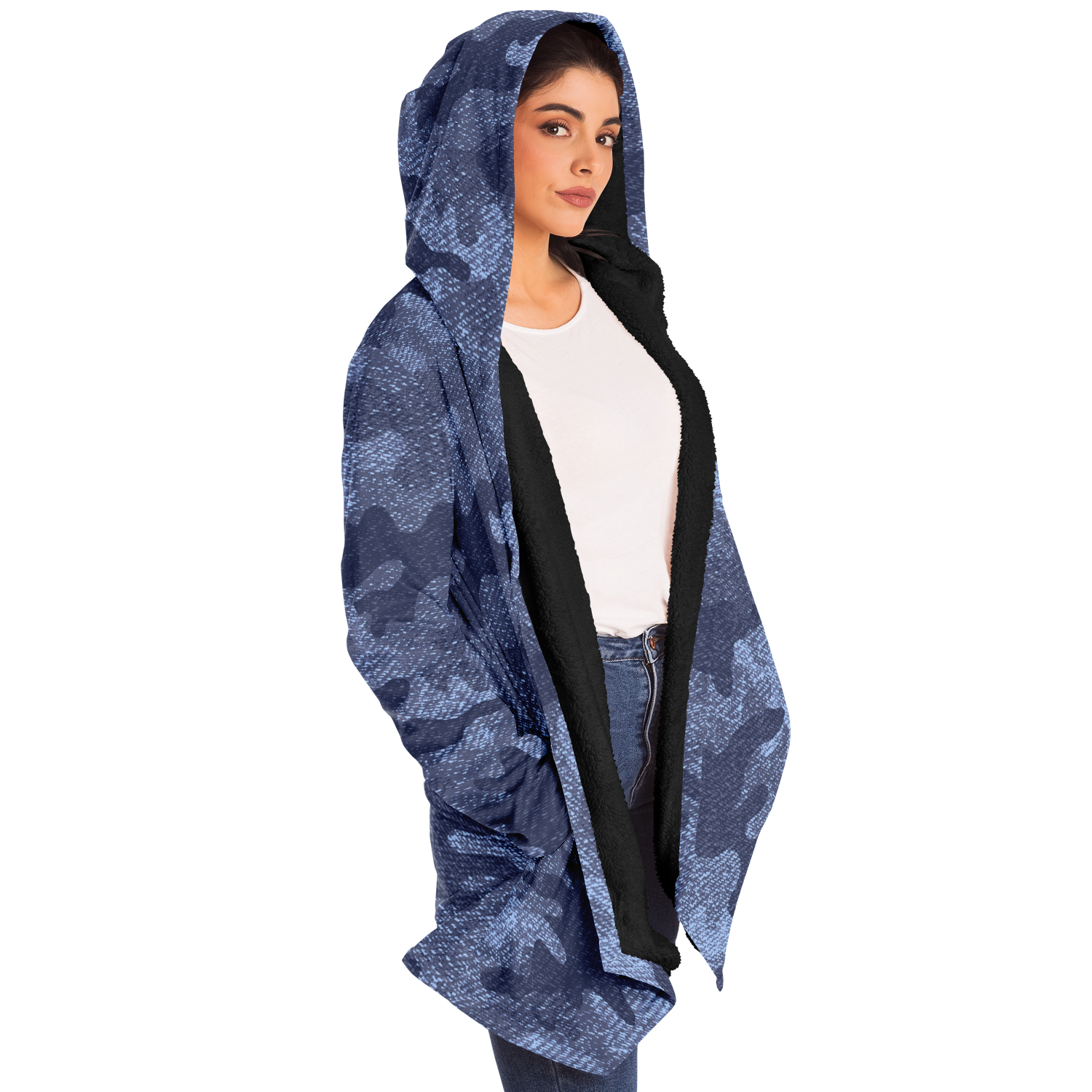 Camo Cloak | Denim Blue Camouflage | Microfleece