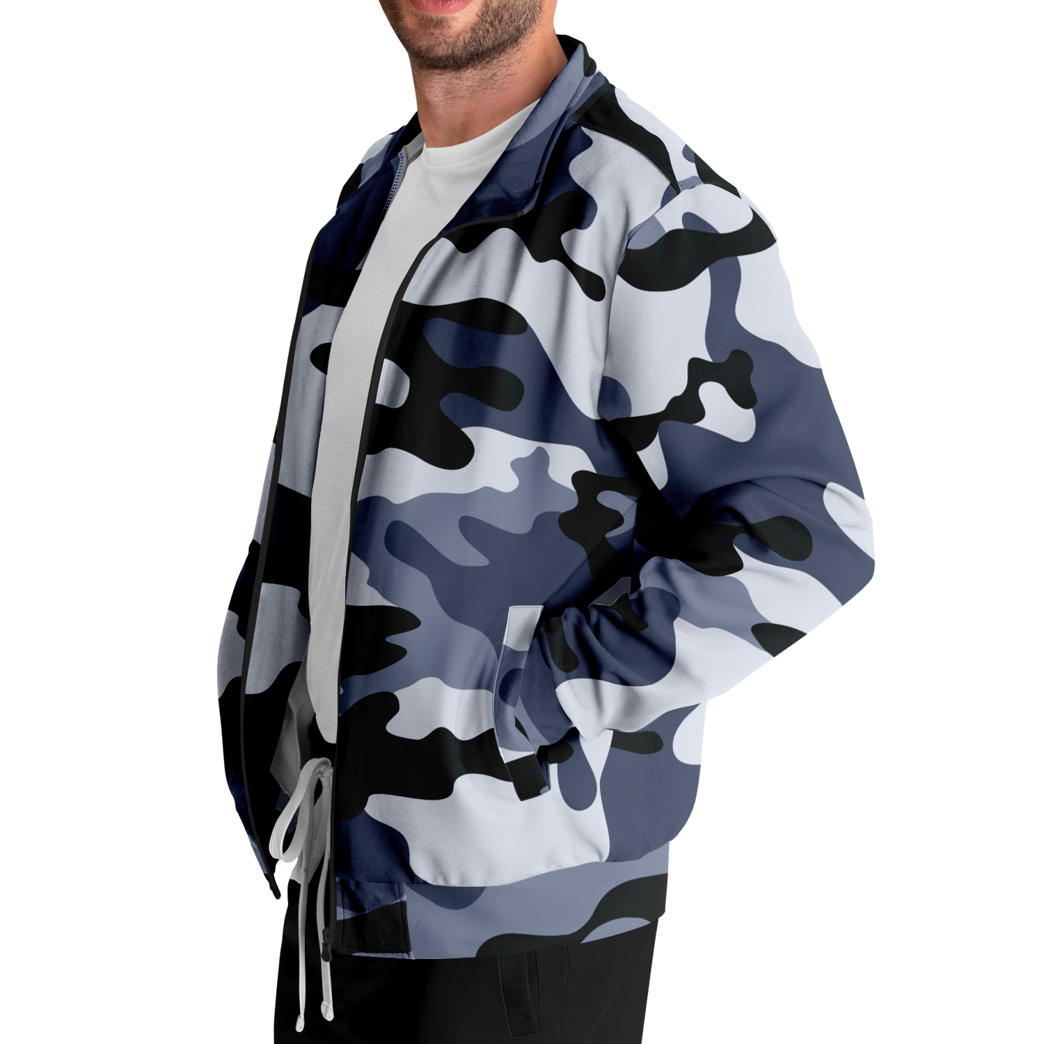 Camo Track Jacket | Light Blue Camouflage