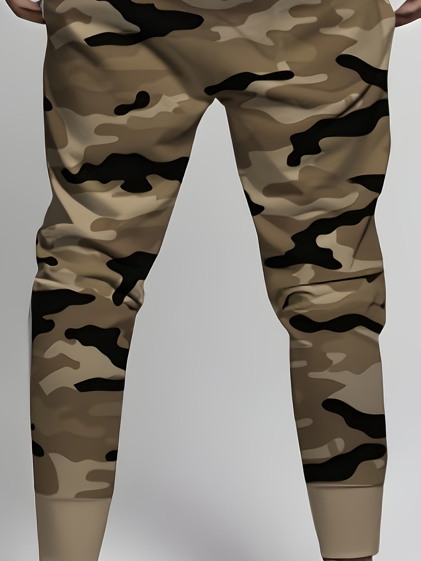 2pcs Plus Size Men'S Casual Set | Camo Hoodie and Joggers