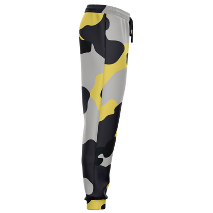 Camo Joggers | Unisex | Yellow, Black & Silver Camouflage