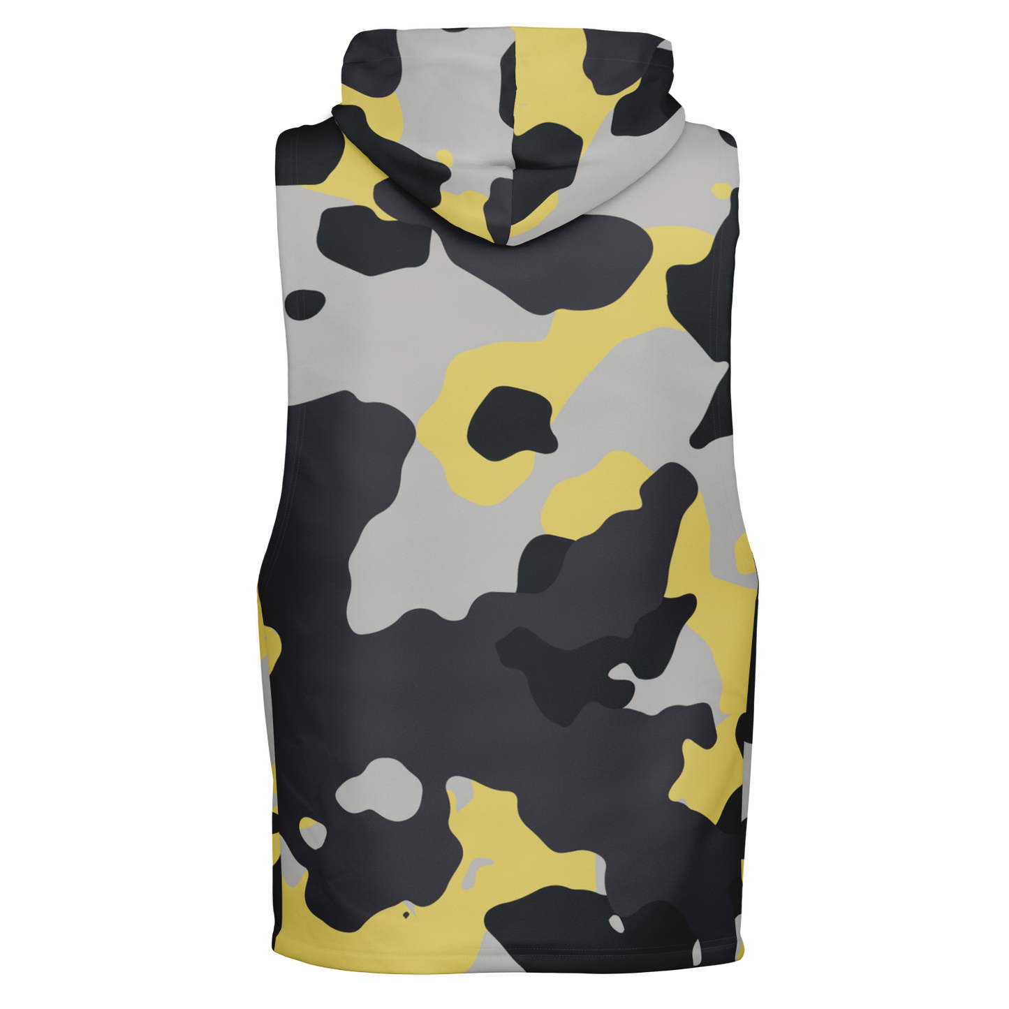 Sleeveless Hoodie | Yellow, Black & Silver Camouflage