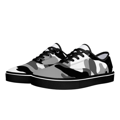 Camo Skate Shoes | Gray, Black, and White Camouflage