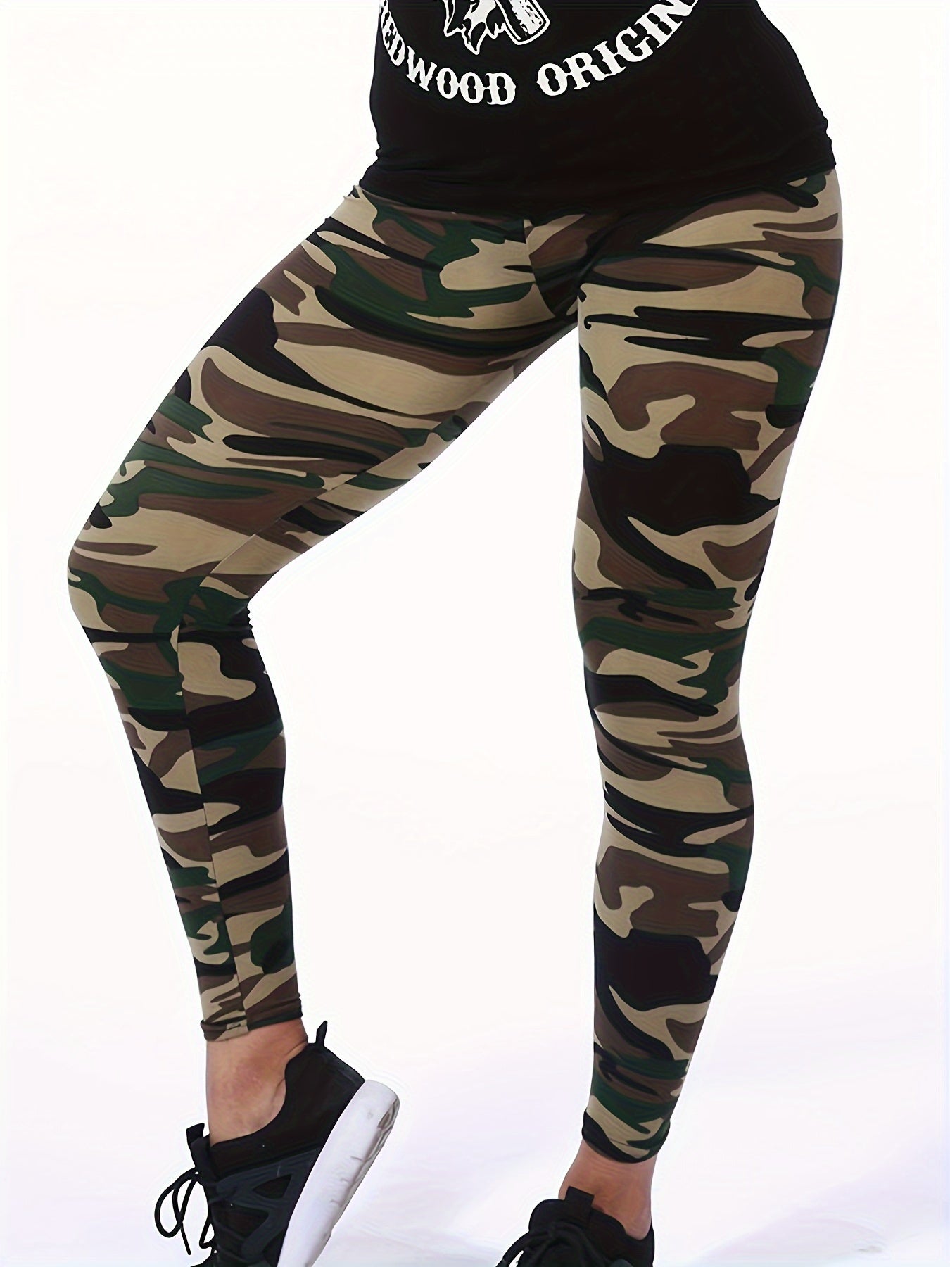 Leggings con estampado de camuflaje | Pantalones ajustados elásticos informales para uso diario