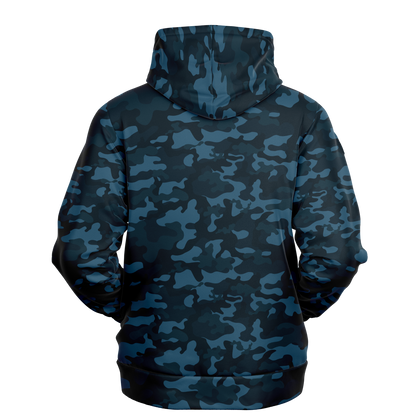 Dark Blue Camo Hoodie | Army-Inspired Camouflage