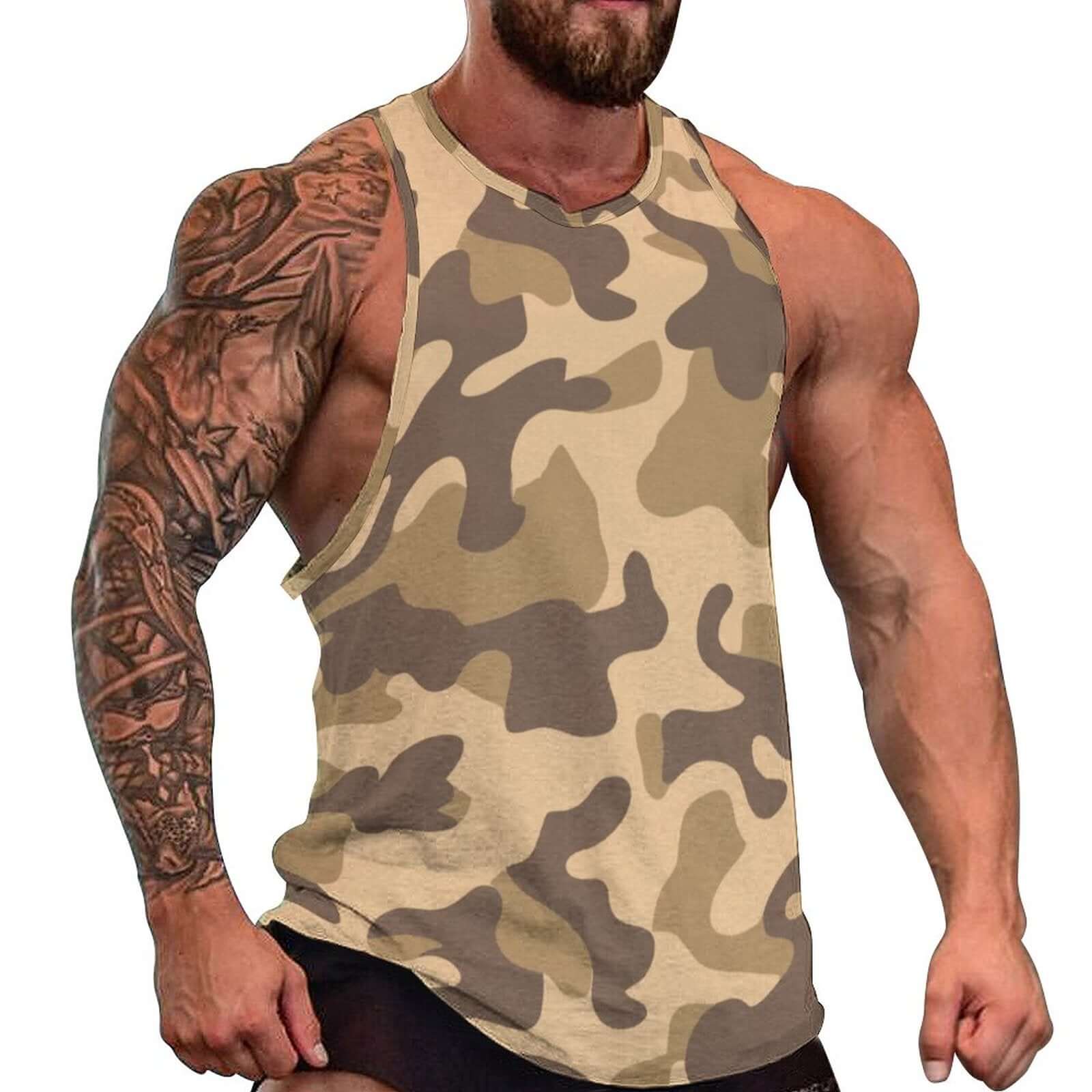 Camo Tank Top | Khaki Camouflage