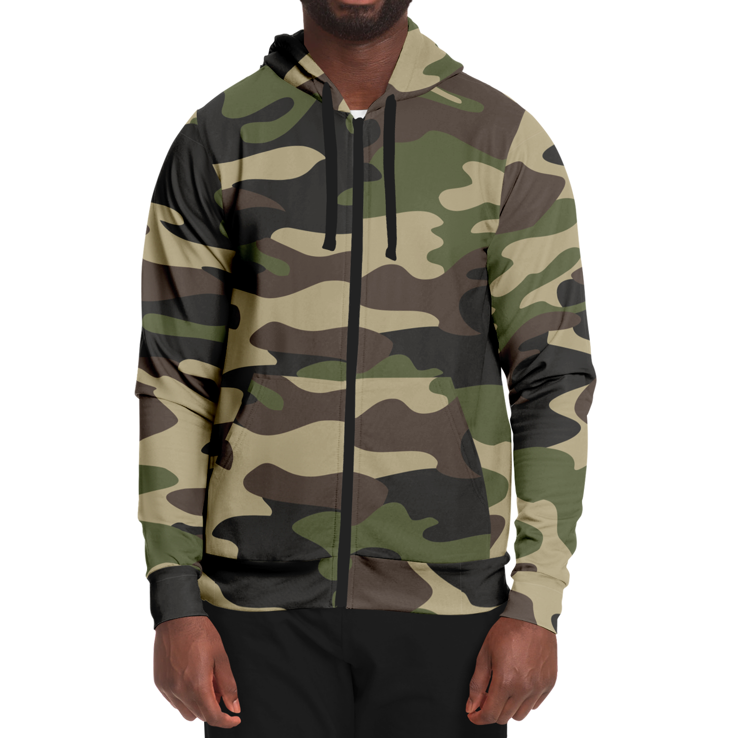 Zip-Up Hoodie | Classic Green Camouflage