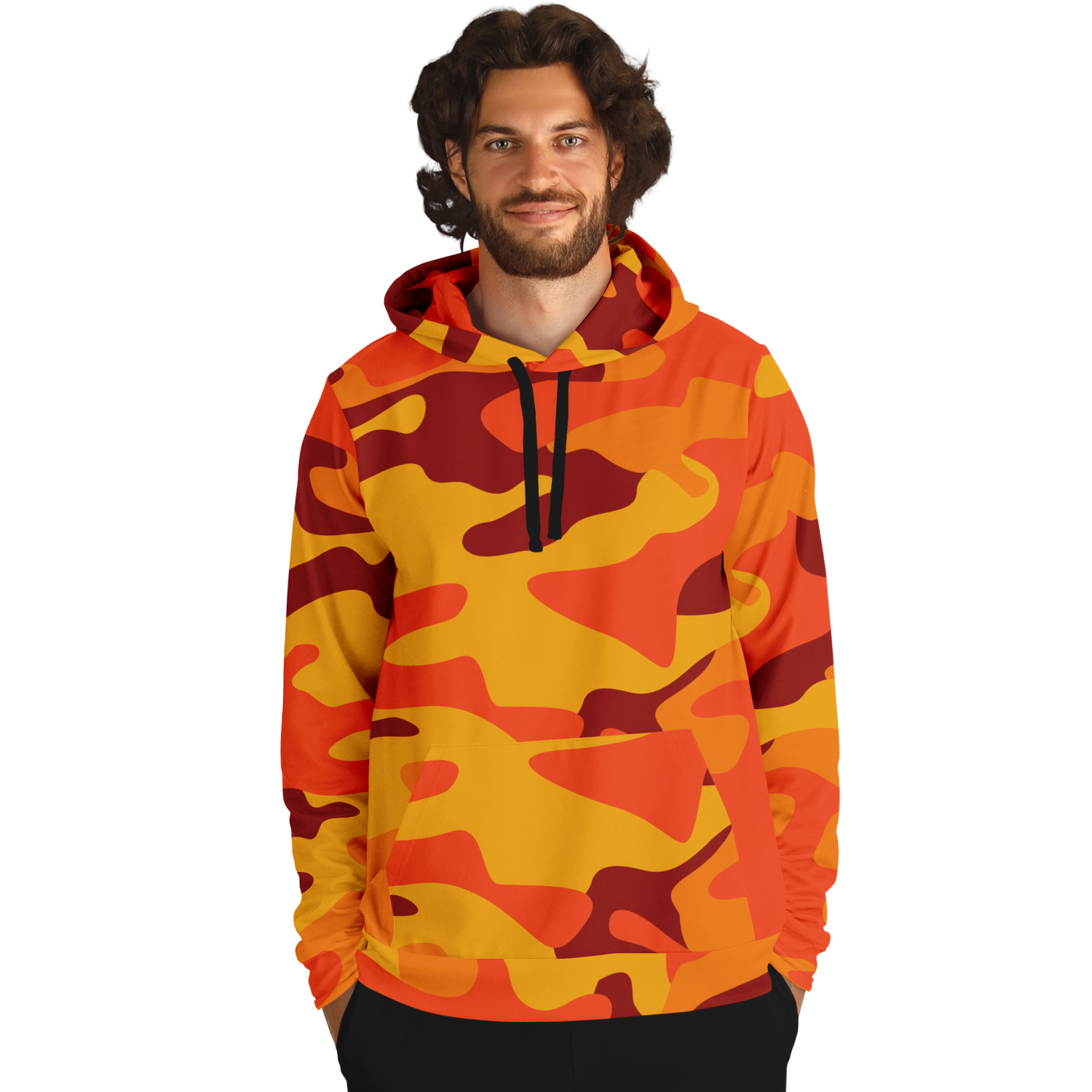 Camo Hoodie | Orange & Red Camouflage Pullover