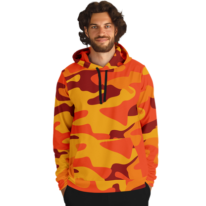 Camo Hoodie | Orange & Red Camouflage Pullover