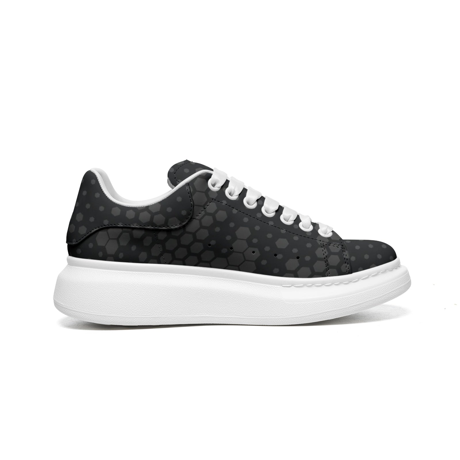 Oversized McQueen Sneakers | Stylish Black Hive Camouflage