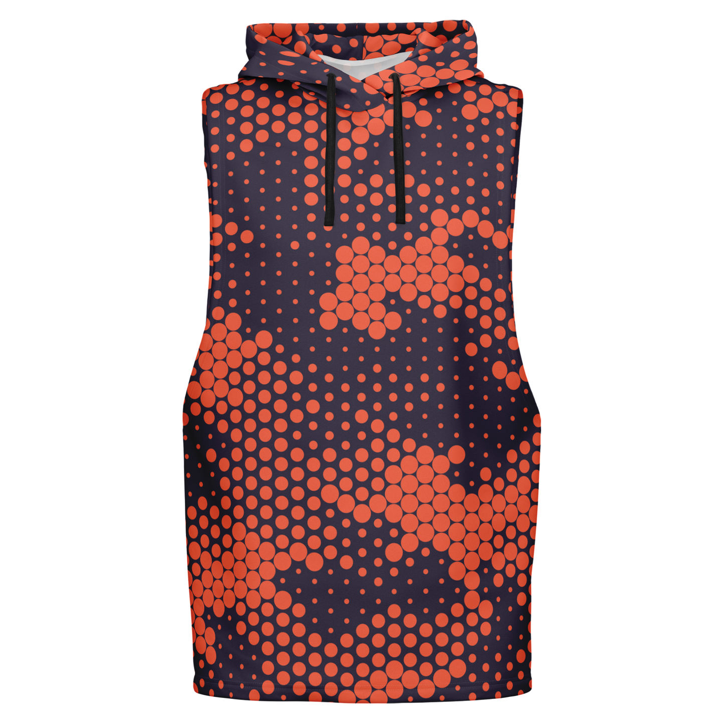 Sleeveless Hoodie | Orange & Blue Digital Camouflage