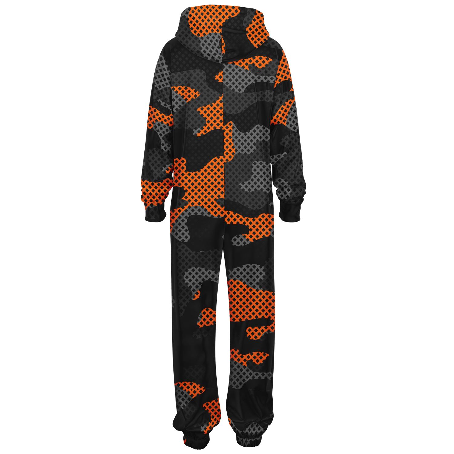 Camo Onesie | Orange and Black Pixel Camouflage