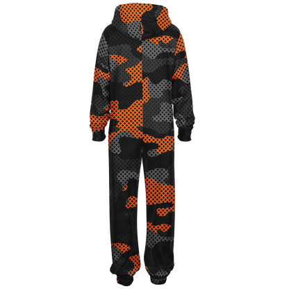 Camo Onesie | Orange and Black Pixel Camouflage