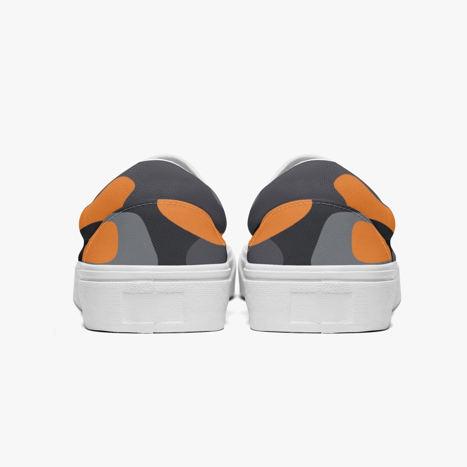 Camo Slip-On Shoes | Orange, Black and Gray Camouflage